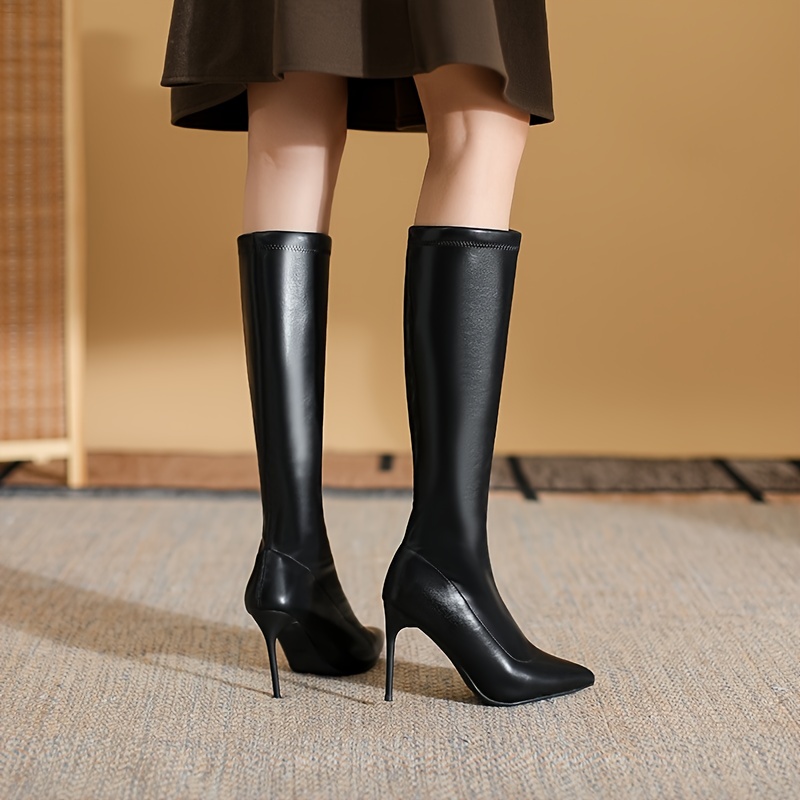 Knee High Stiletto High Heel Booties Women's Shoes