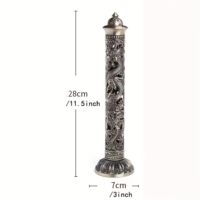 Retro Vertical Incense Burner Buddha Heart Sutra Dragon - Temu