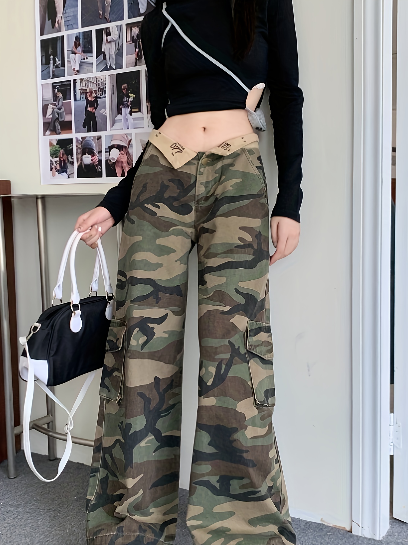 Multi pocket Cargo Pants Women Street Low Waist Loose - Temu Canada