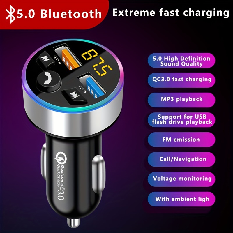 Mohard Bluetooth Voiture, Charge Rapide QC3.0 Transmetteur FM