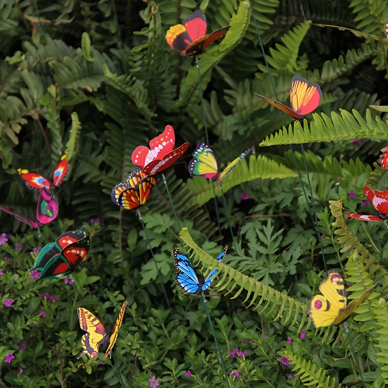 30 Pcs/50 Pcs Simulation Papillon Jardin Piquet En Plein Air Patio