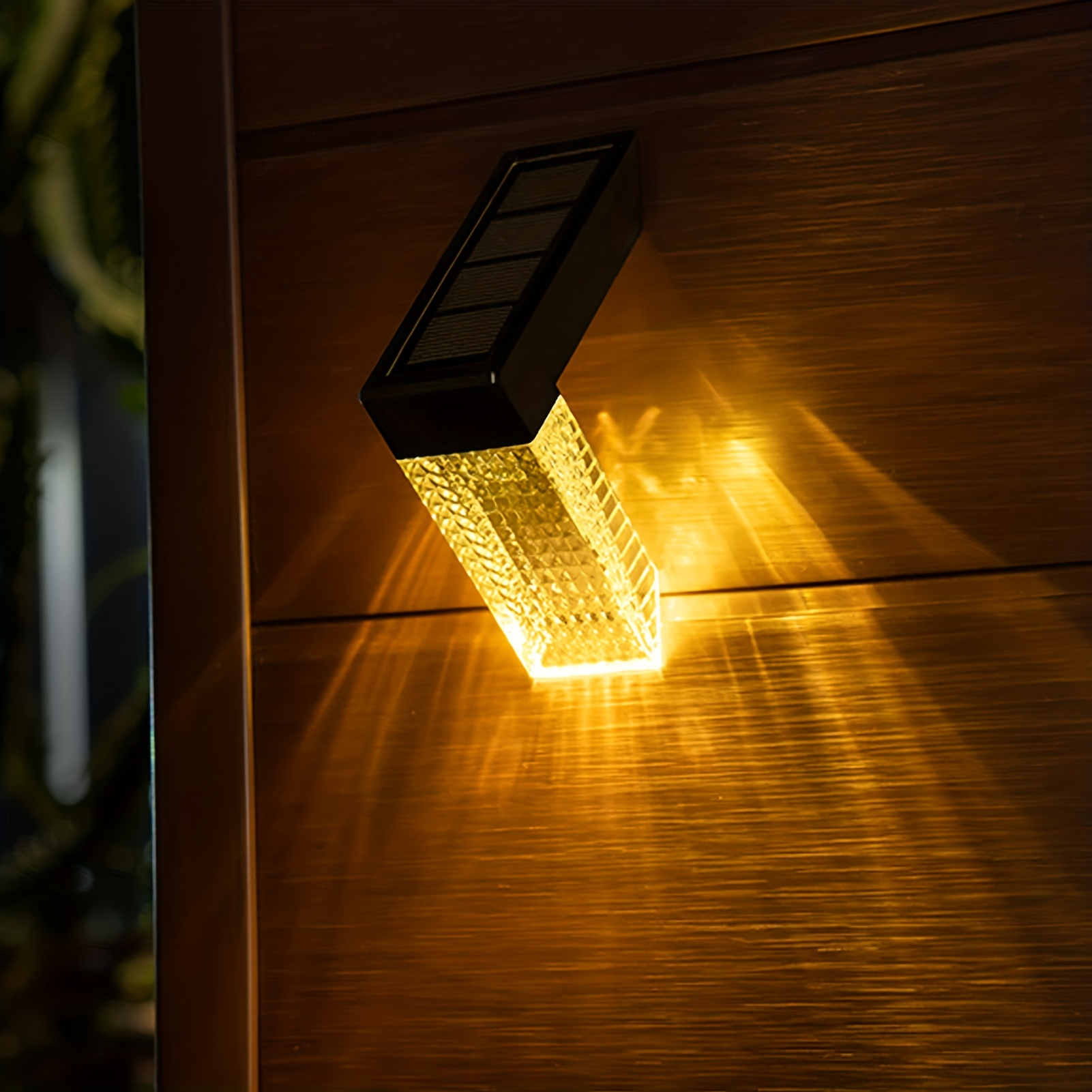 1パックソーラーデッキライト屋外、l字型ledソーラーステップライト、手すりテラス階段庭の装飾に使用されるソーラーフェンスライト  90日間の購入者保護 Temu Japan