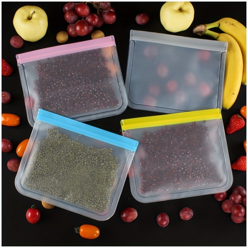 1pc Peva Food Bag Translucent Self-sealing Storage Bag