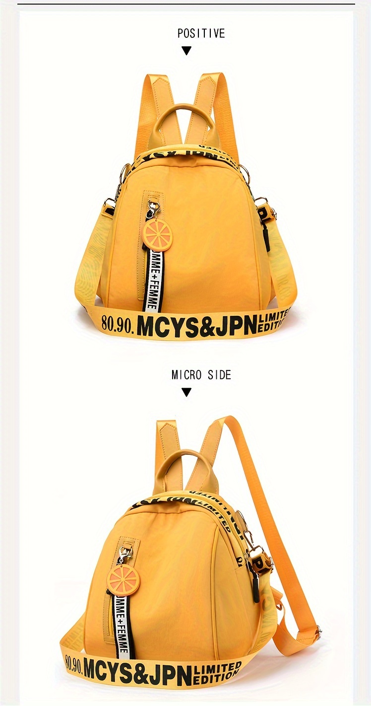 womens backpack lemon decorative shell bag girl casual shopping oxford cloth bags details 4