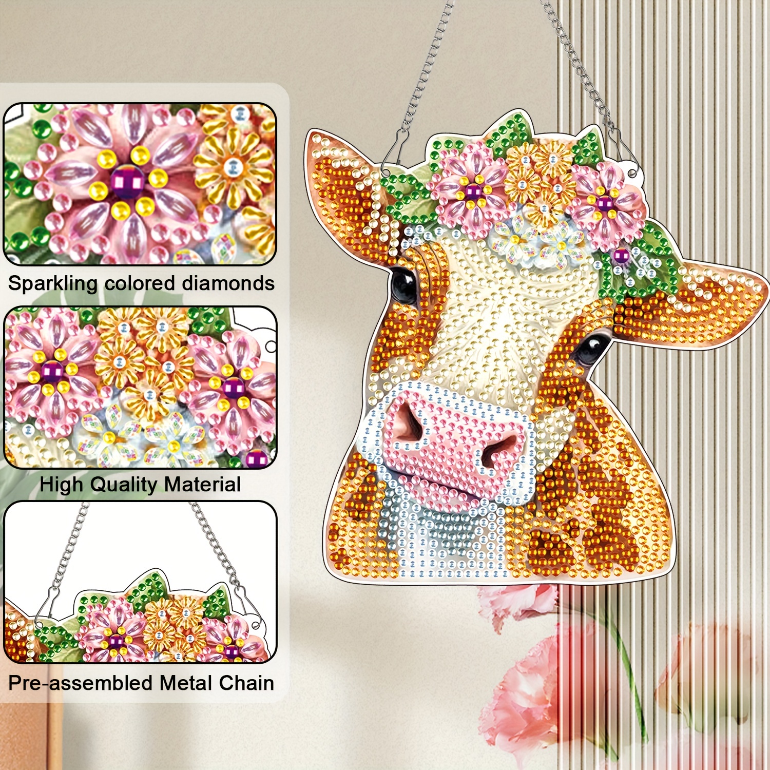 Diamond Painting Kits Hanging Pendant cow Diamond Art - Temu