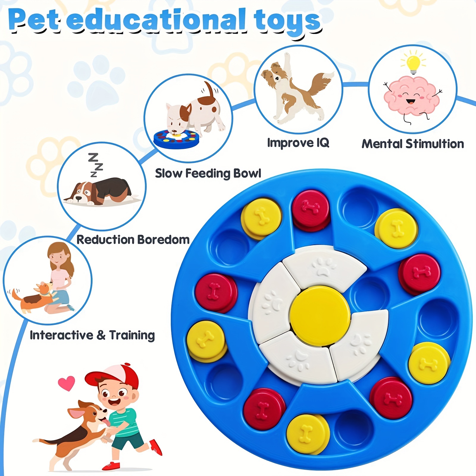 Wingpet Dog Puzzle Toys, Interactive Dog Toys for Puppy, Dogs Food Puzzle Feeder Toys for IQ Training & Mental Enrichment, Treat Dispenser for Dogs