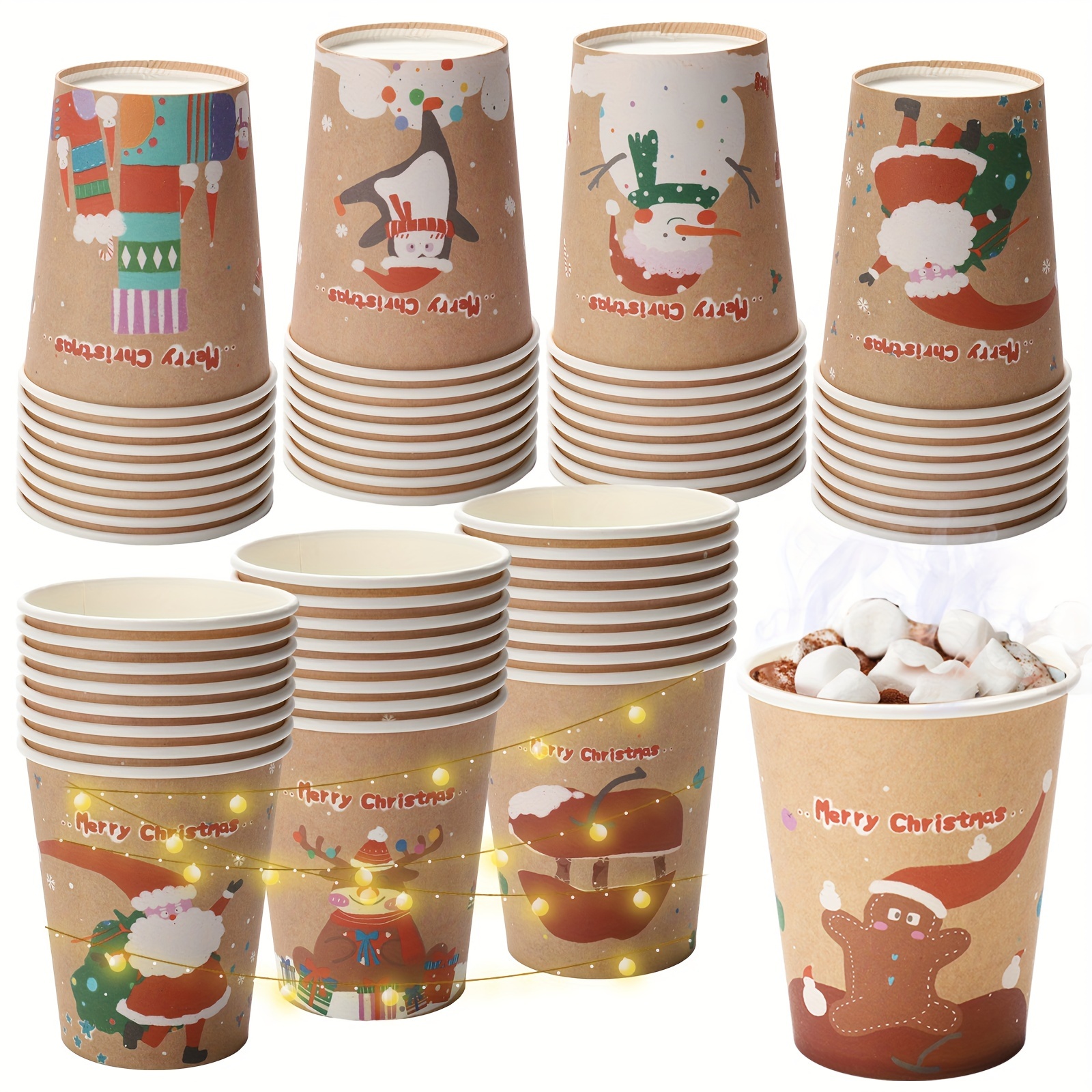 Cute Christmas Disposable Paper Cups For Coffee Hot Chocolate, 8 Different  Christmas Patterns Printing, Festive Drinkware, Xmas Tea Cups, Holiday  Party Snowman Christmas Tree Hot Cocoa Drinking Cups, Christmas Party  Supplies - Temu