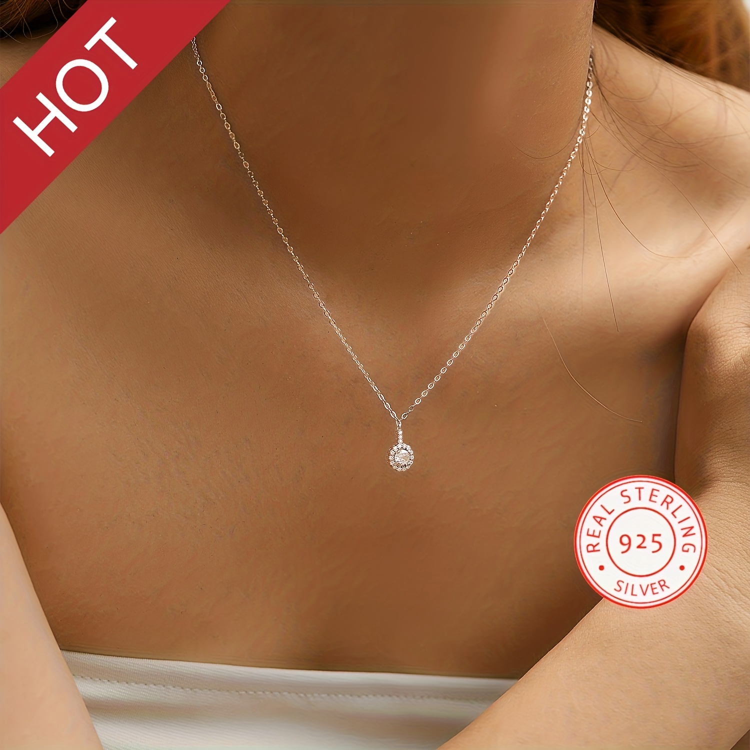 New Temperament Diamond Necklace Style Inlaid With Full Diamond High Carbon  Faux Diamond Men's Simple Jewelry - Temu