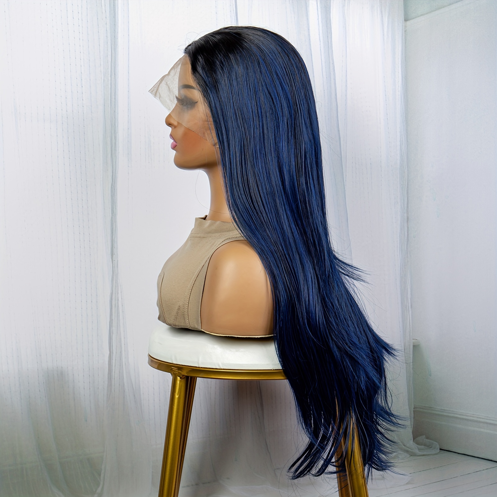 Blue and black outlet lace front wig