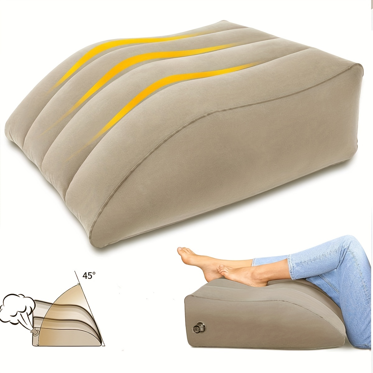 Leg Elevation Pillows, Inflatable Wedge Pillows for Sleeping, Comfort Leg Pillows Improve Circulation, Suitable for Relax Muscles & Comfort Swelling
