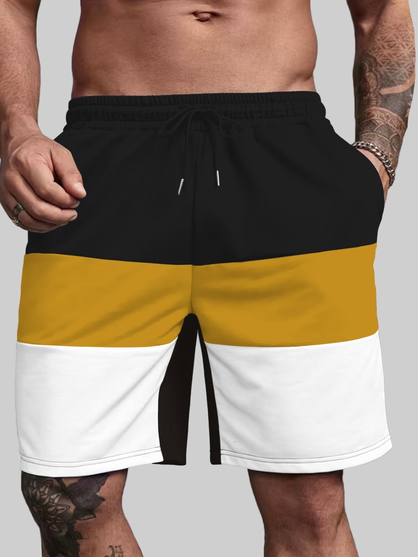 Mens Plus Size Stripe Pattern Shorts Beach Pants Holiday Shorts