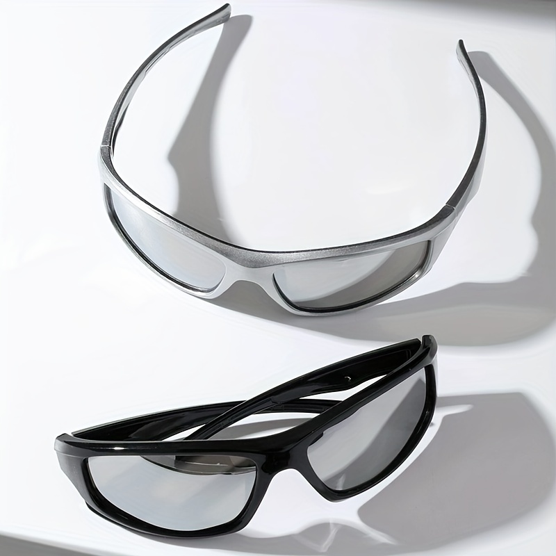 Wrap Around Sports Sunglasses Women Men Y2k Mirrored Outdoor