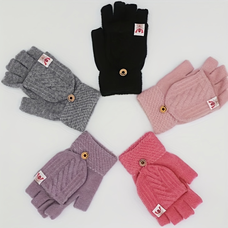 Guante de pantalla táctil con tapa para para mujer, guantes