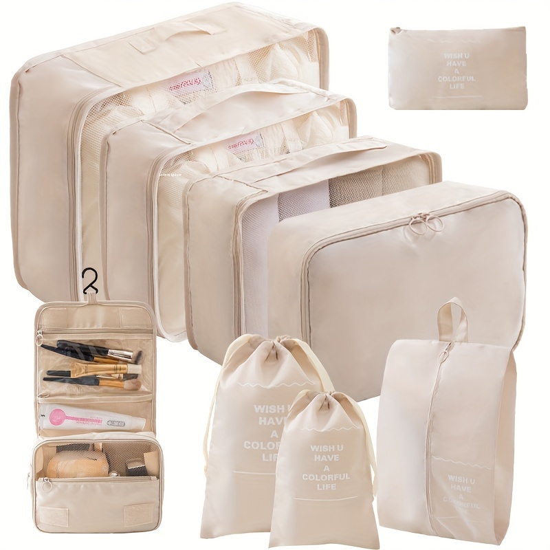 Bolsas de almacenamiento de viaje 3pcs Maleta Organizador Bolsa Juego  completo de bolsa de almacenamiento de ropa impermeable