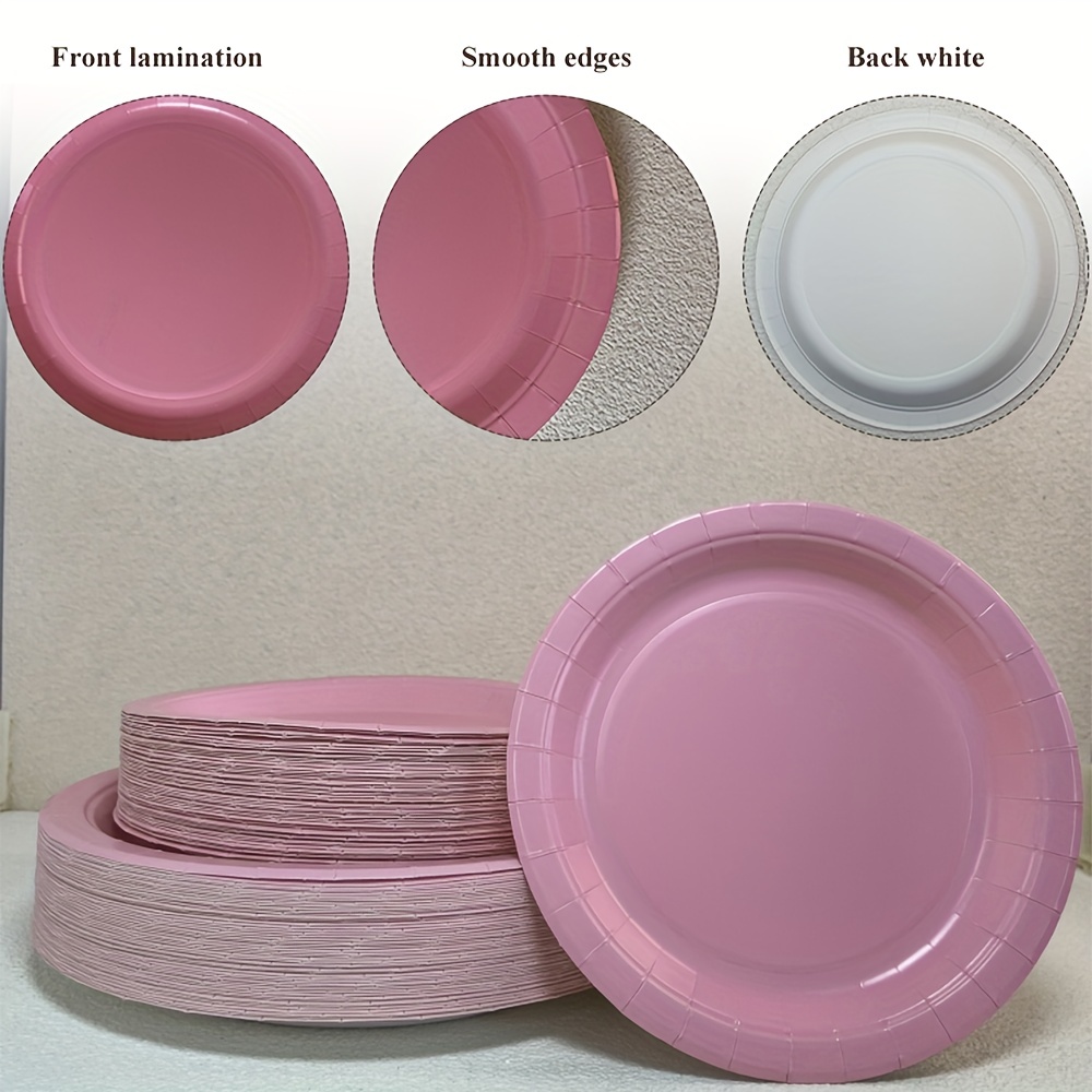 7/ Thick Disposable Paper Dining Plates, Barbecue Birthday Cake