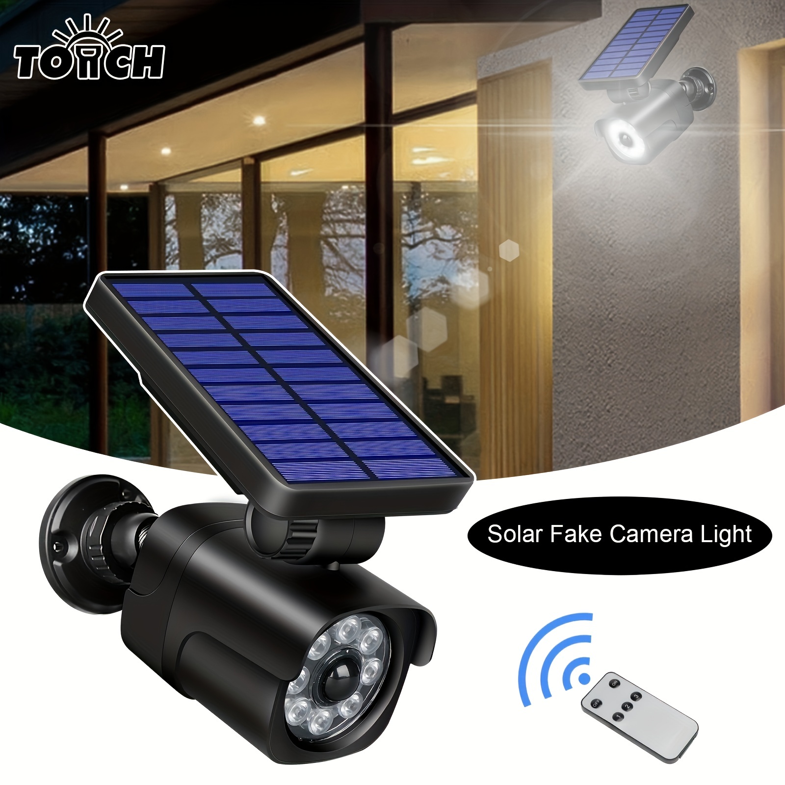 Solar powered motion activated outlet security camera floodlight