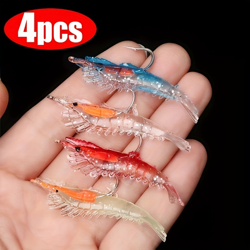 5pcs/set Fishing Lures With Hooks And Soft Shrimp Bait, 6cm/3g, Suitable  For Freshwater And Saltwater, Mimic Shrimp, Lead Shrimp, Bionic Fish Bait,  For Trout And Salmon Outdoor Fishing