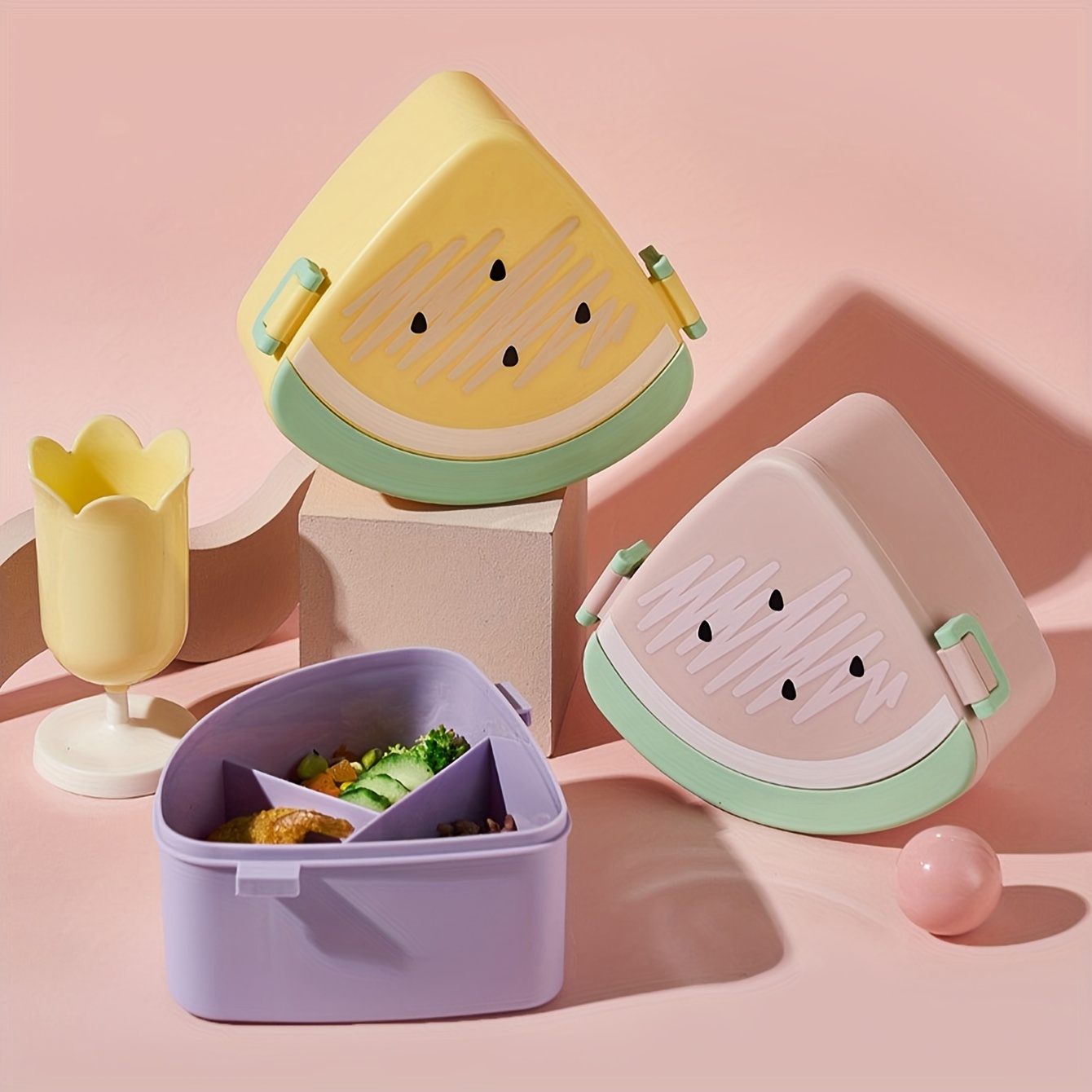 Multi-layer Cartoon Square Portable Lunch Box, Dishwasher Safe