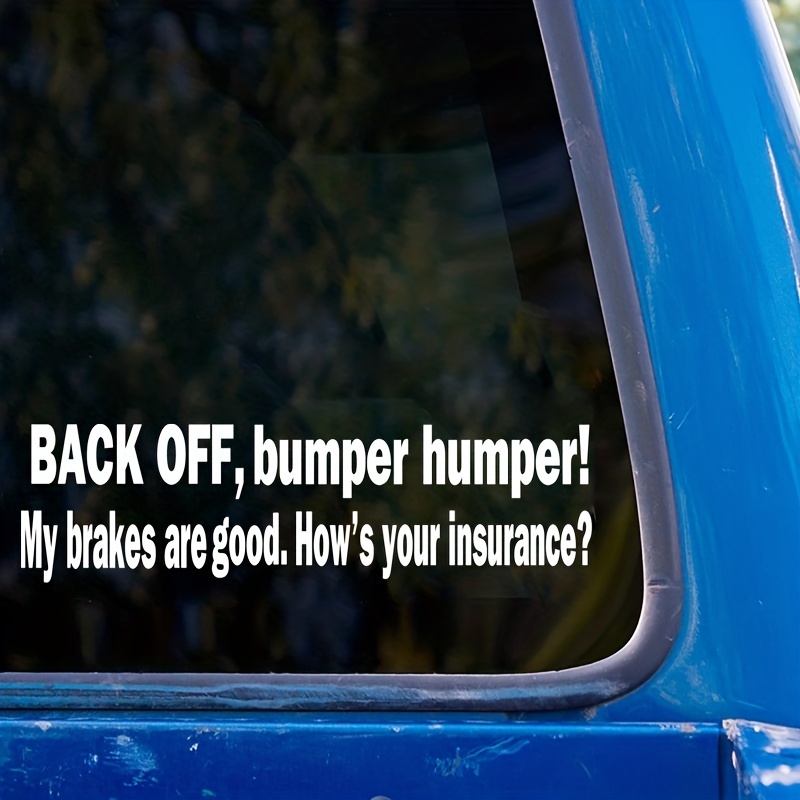 back 's Insurance?' Funny Car Truck Bumper Vinyl Decal - Temu Canada