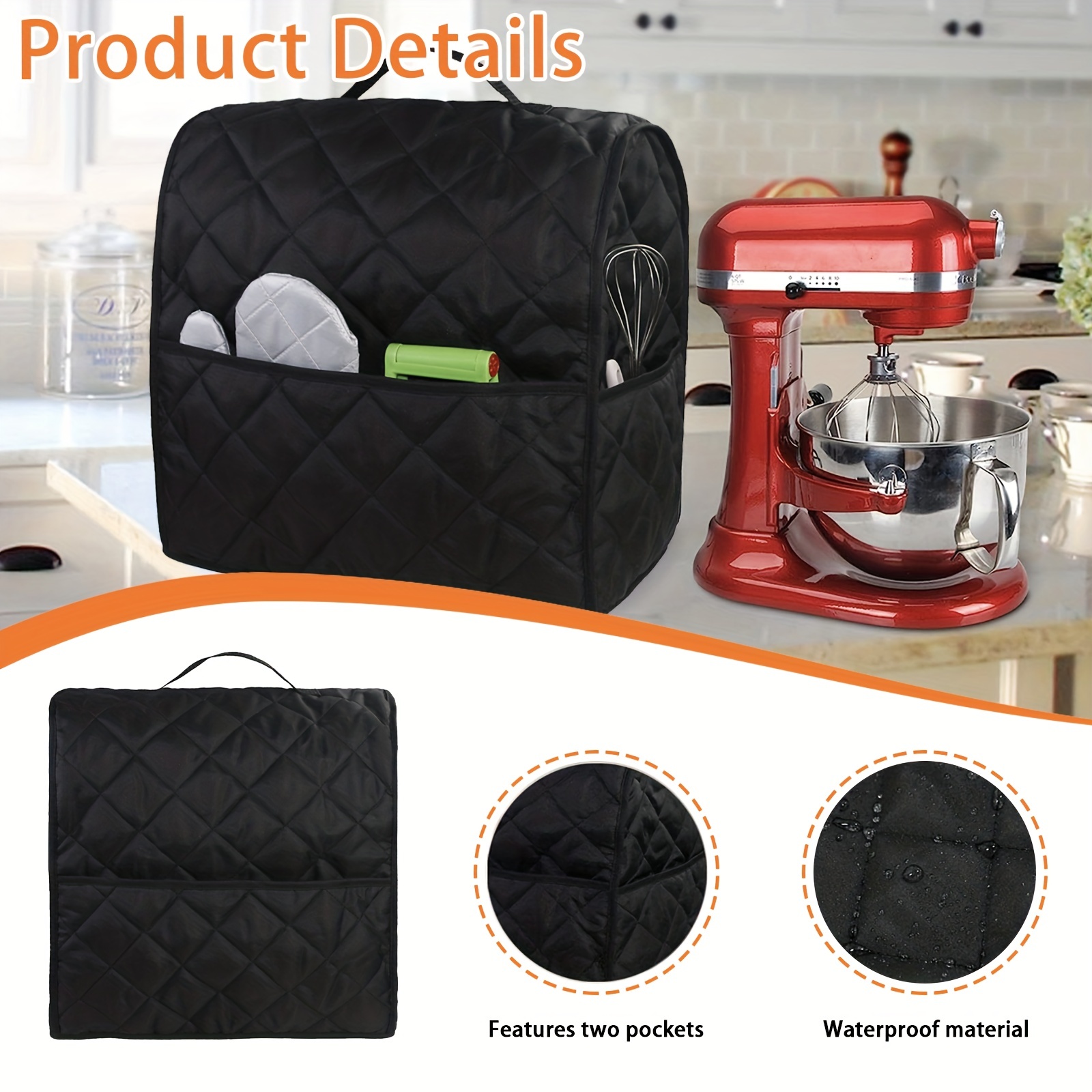 Kitchenaid Stand Mixer Cover With Organizer Bag - Protects And Organizes  Accessories For All Tilt Head And Bowl Lift Models - Temu