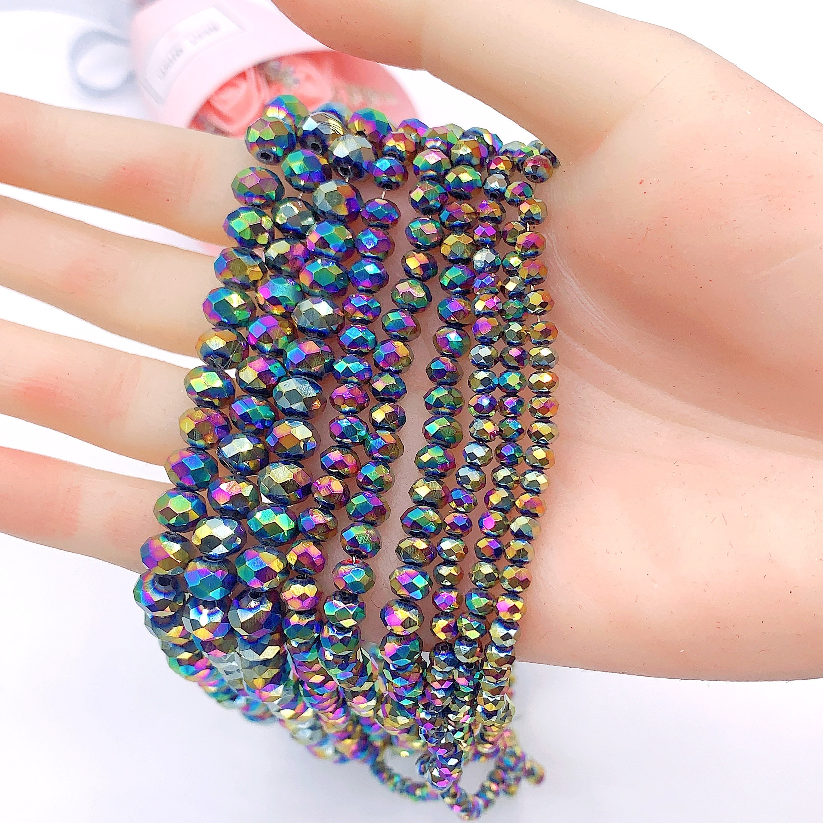 Diameter Sparkling Crystal Beads Faceted Glass Beads Bulk - Temu