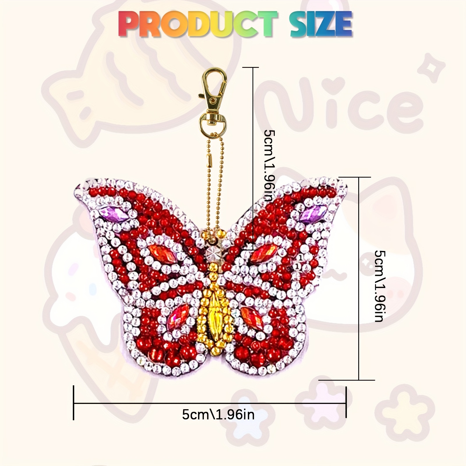 Butterfly Artificial Diamond Painting Keychain Kits Colorful - Temu