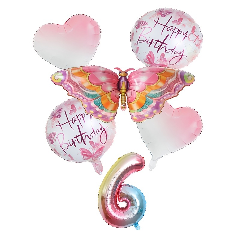 Ballons en aluminium à thème papillon pour fête d'anniversaire