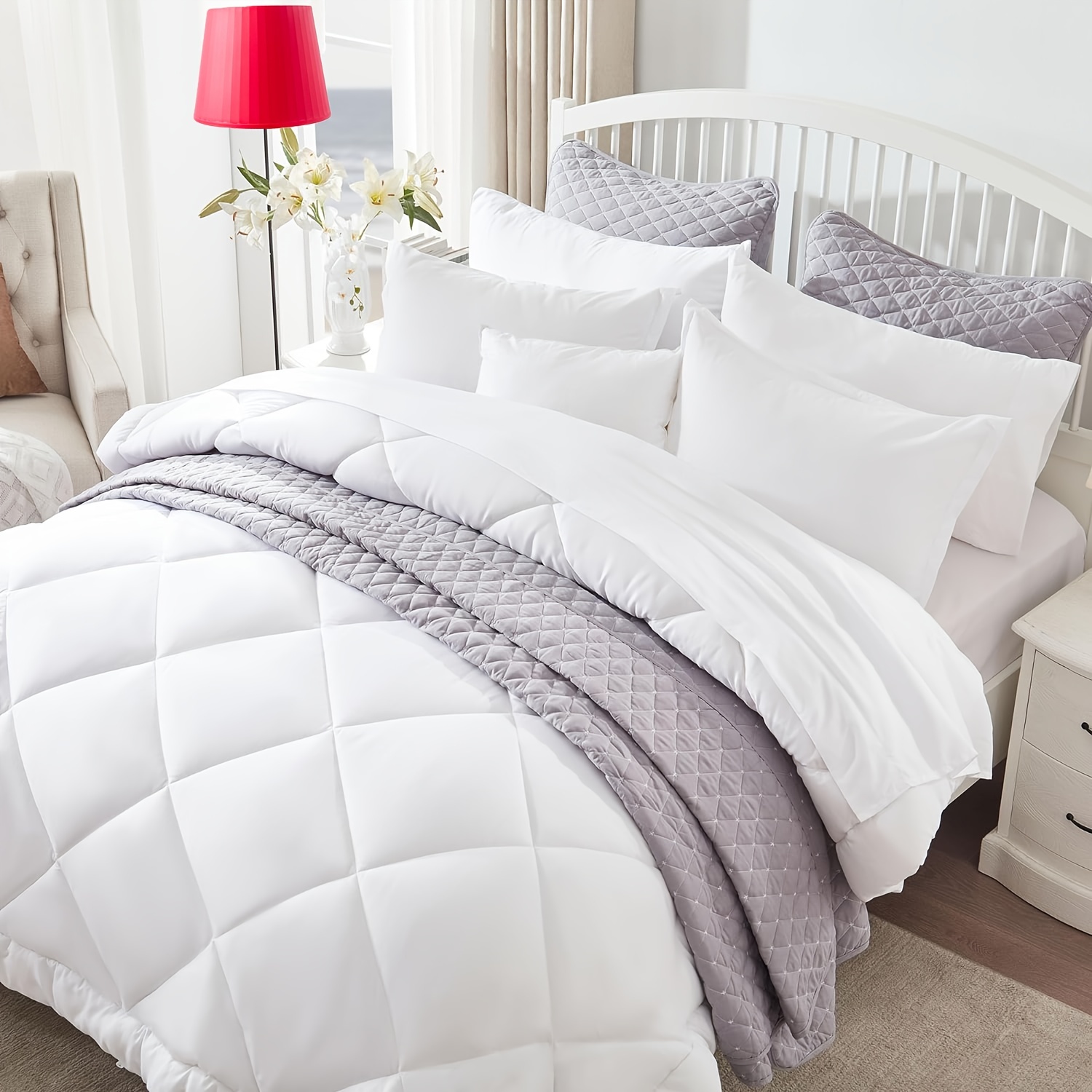 Utopia Bedding Comforter Duvet Insert Quilted Comforter w/ Corner Tabs Twin  Size