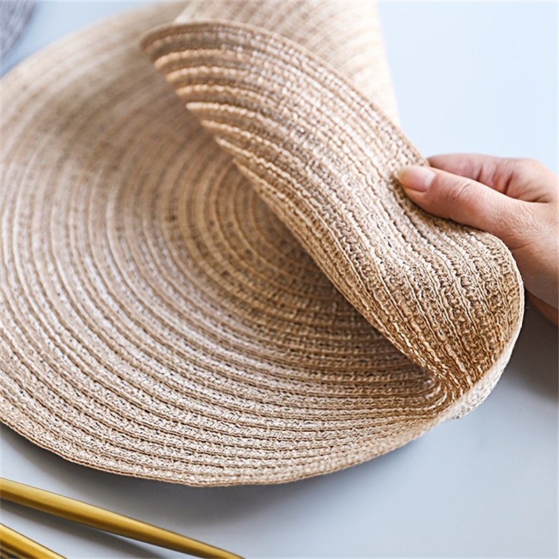 Round Braided Placemat Heat Resistant Table Mat Washable Home Decor