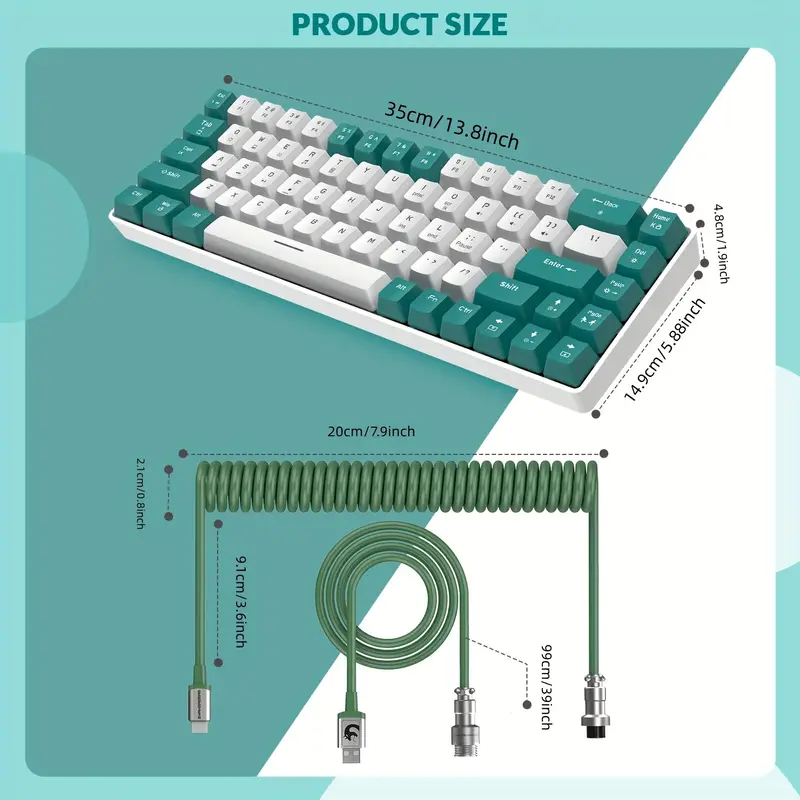 Rk t8 Wired 65% Mechanical Gaming Keyboard With Rgb Led - Temu