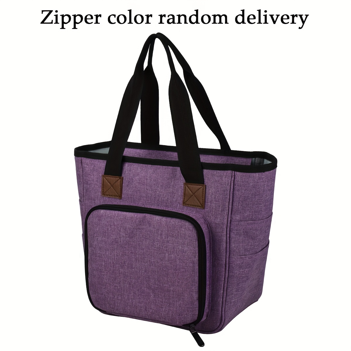 1 Gray/purple Color Crochet Storage Backpack Knitting Bag - Temu