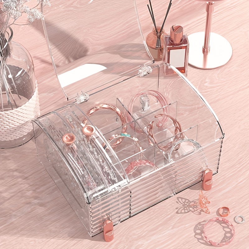Rectangle Plastic Earring Holder Jewelry Storage Box