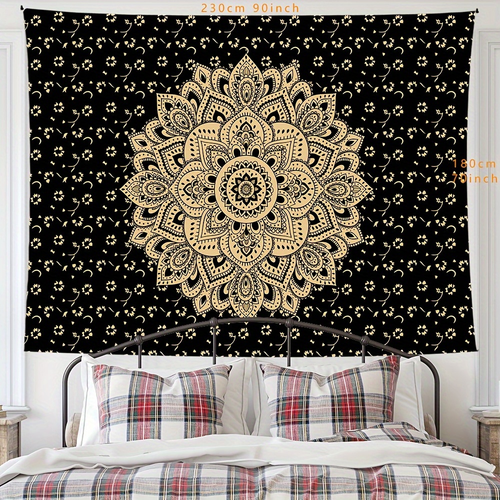 Black white best sale and gold tapestry