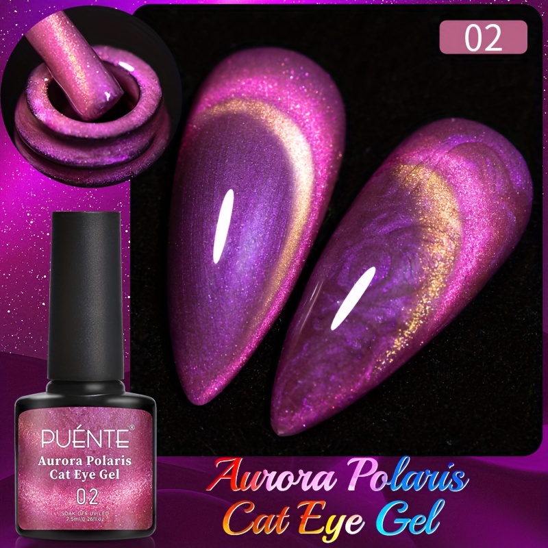 Aurora Shell Thread Cat Magnetic Gel Nail Polish Two - Temu