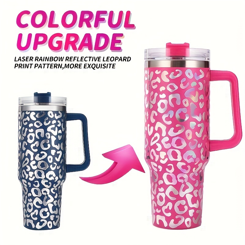 Insulated Tumbler With Handle Straw Lid Colorful 304 - Temu