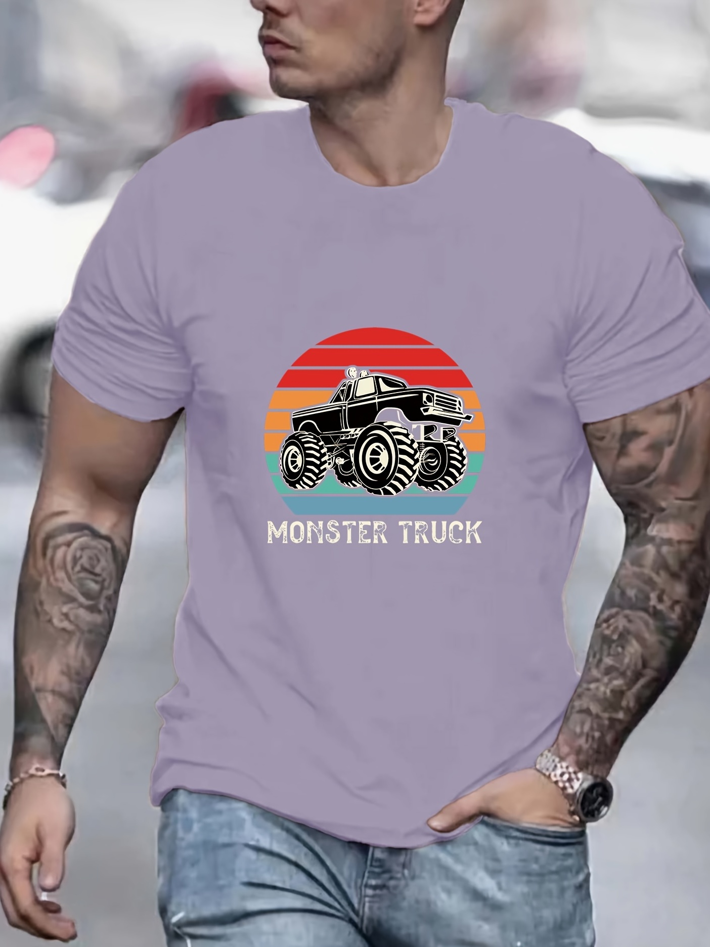 Purple Monster Truck Graphic Tee