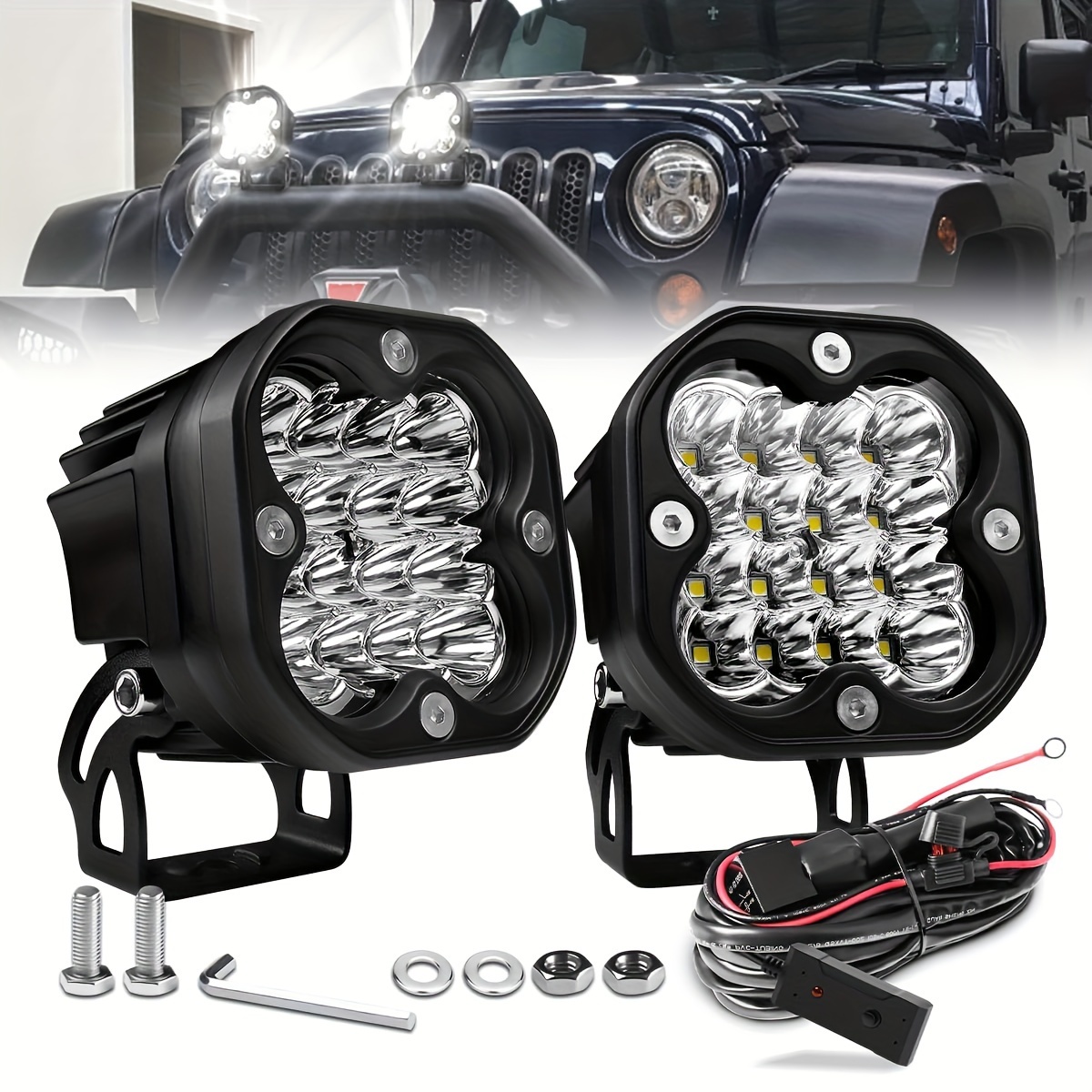 Kaufe 18LEDs Auto Modifizierte Scheinwerfer Auto Arbeit Licht Spot Lichter  Fahren Nebel Lampe Für Auto SUV Offroad Lkw