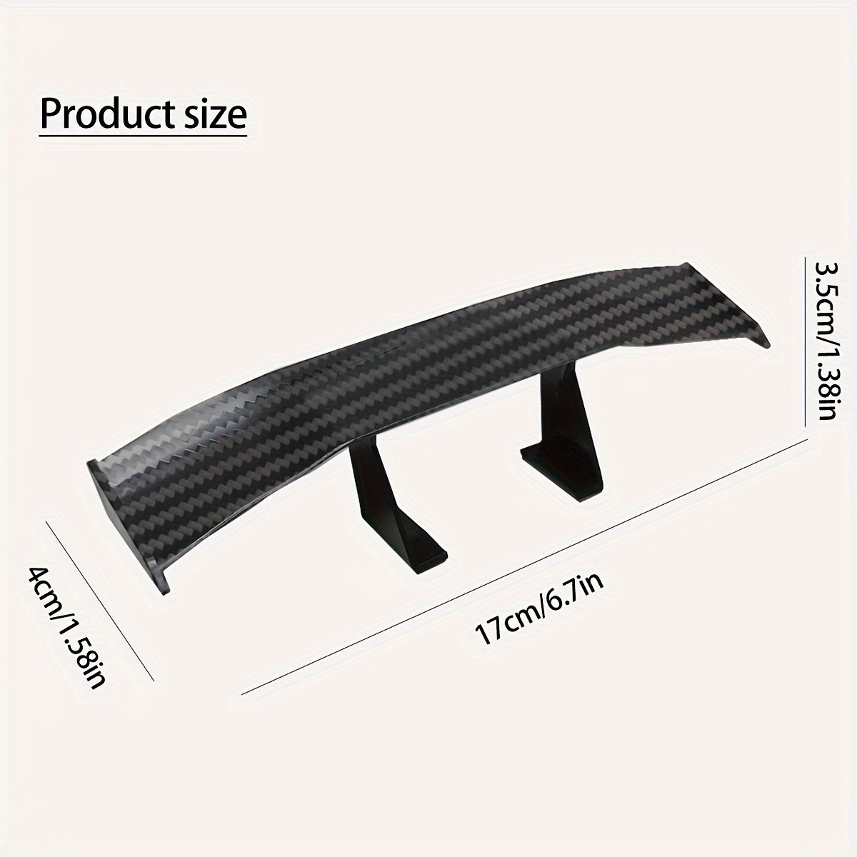 UBOOMS 2 PCS Mini Carbon Fiber Spoiler Wing Auto Car Tail Decoration