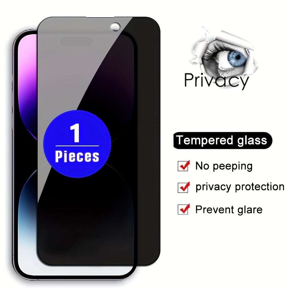 

1pc Privacy Glass For Iphone 14 Plus 13 12 11 Pro Max 15 15 Pro 15 Pro Max Anti-peep Tempered Glass Screen Protector