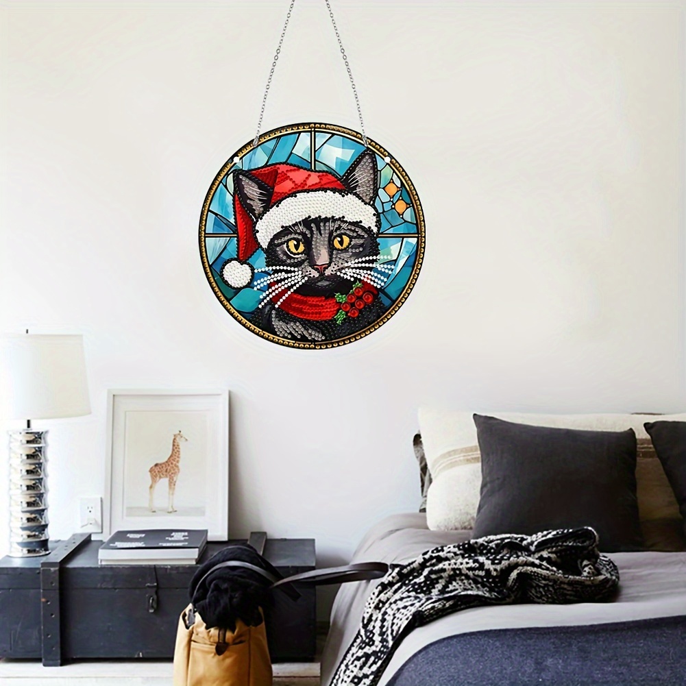 nipocaio Diamond Painting Cat Costume, Sleeping Cat Diamond Art Costume,  Round Diamond Tree Painting As Gifts, Wall Decoration (12x16)