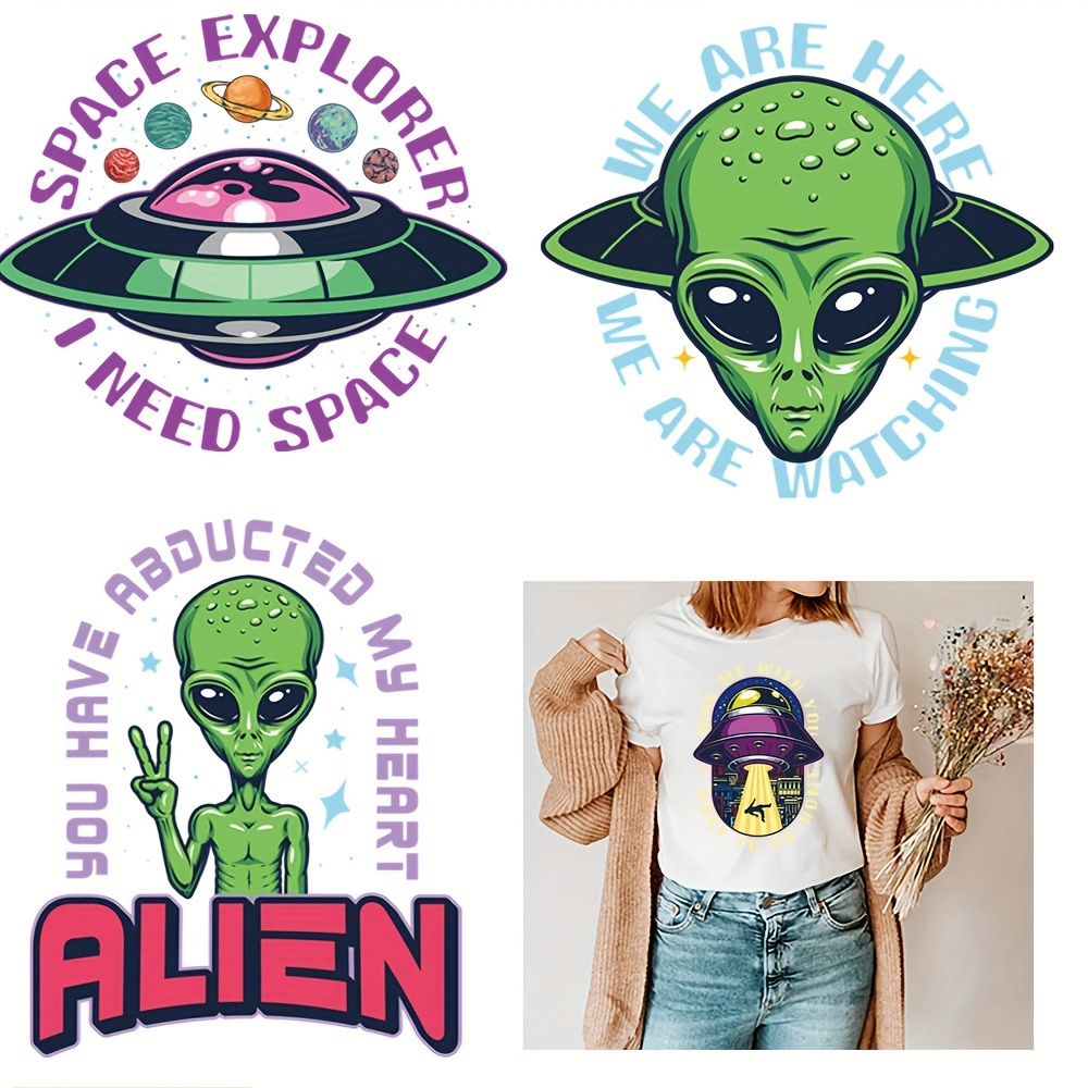 Space Ufo Stickers Aliens Patch Embroidered Patches For - Temu