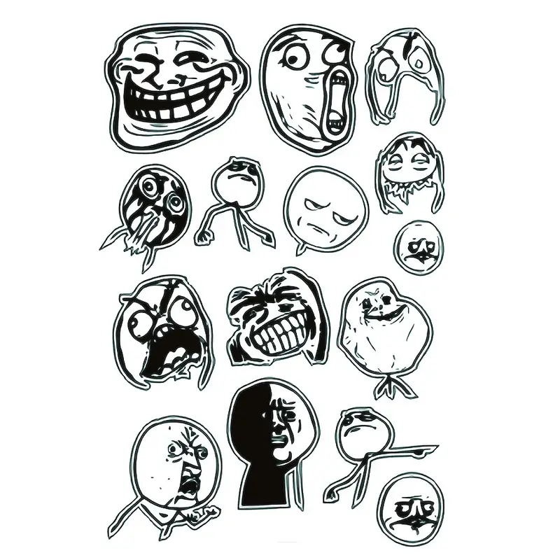  Funny Laughing Meme Face 6 Vinyl Sticker Car Decal (6 Black)