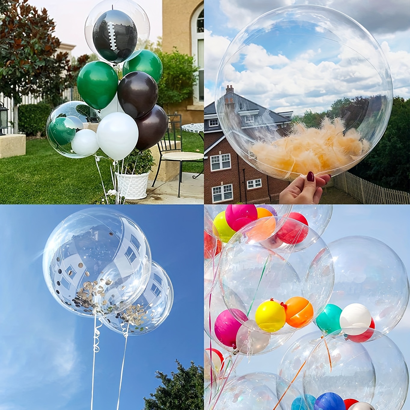 Plusieurs tailles Ballons transparents à hélium transparents, 10 pièces, à  faire soi-même, sans rides, fournitures de décoration pour fête  d'anniversaire et de mariage, cadeaux à bulles -  France