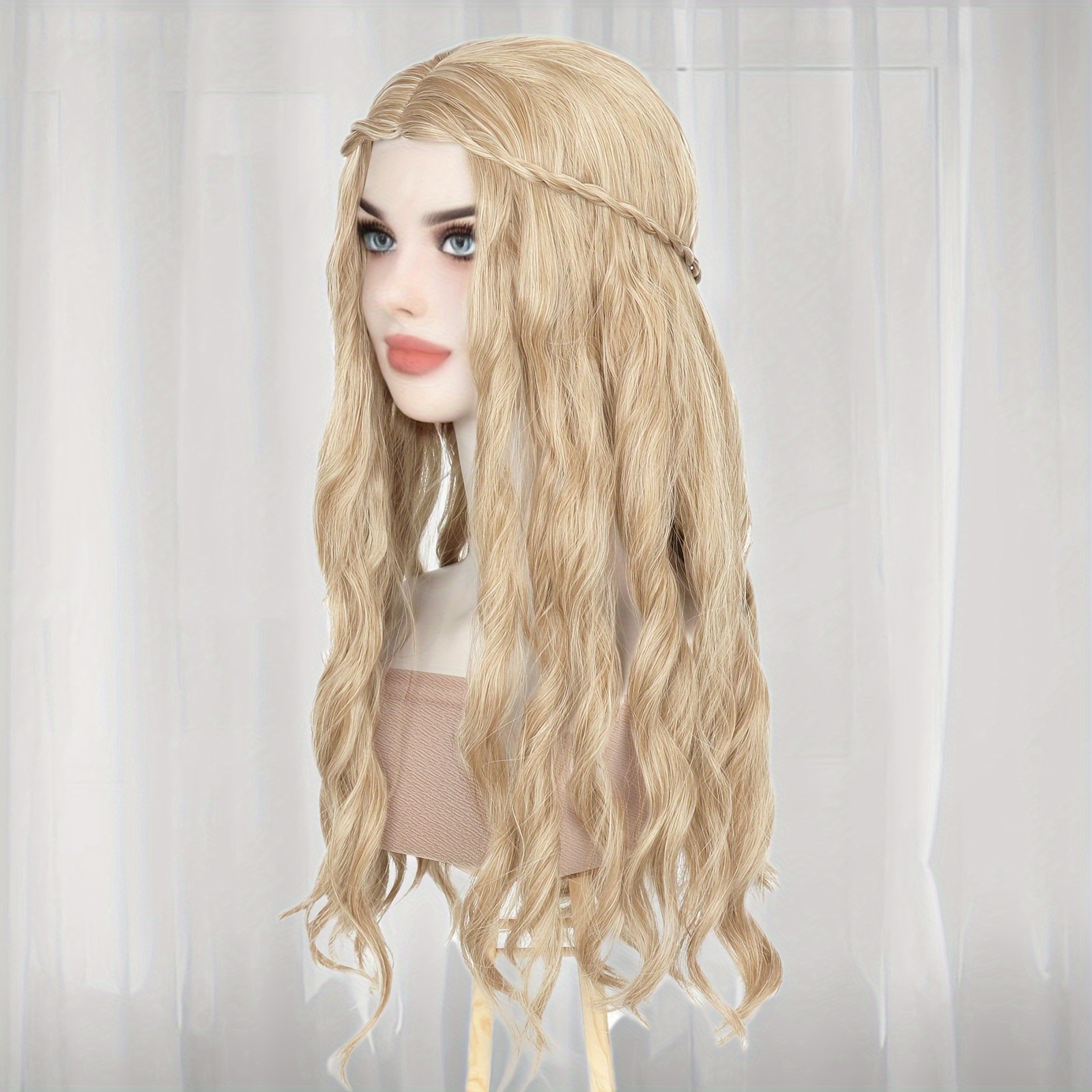 Synthetic Long Blonde Brown Mixed Wavy Witch White Queen Temu