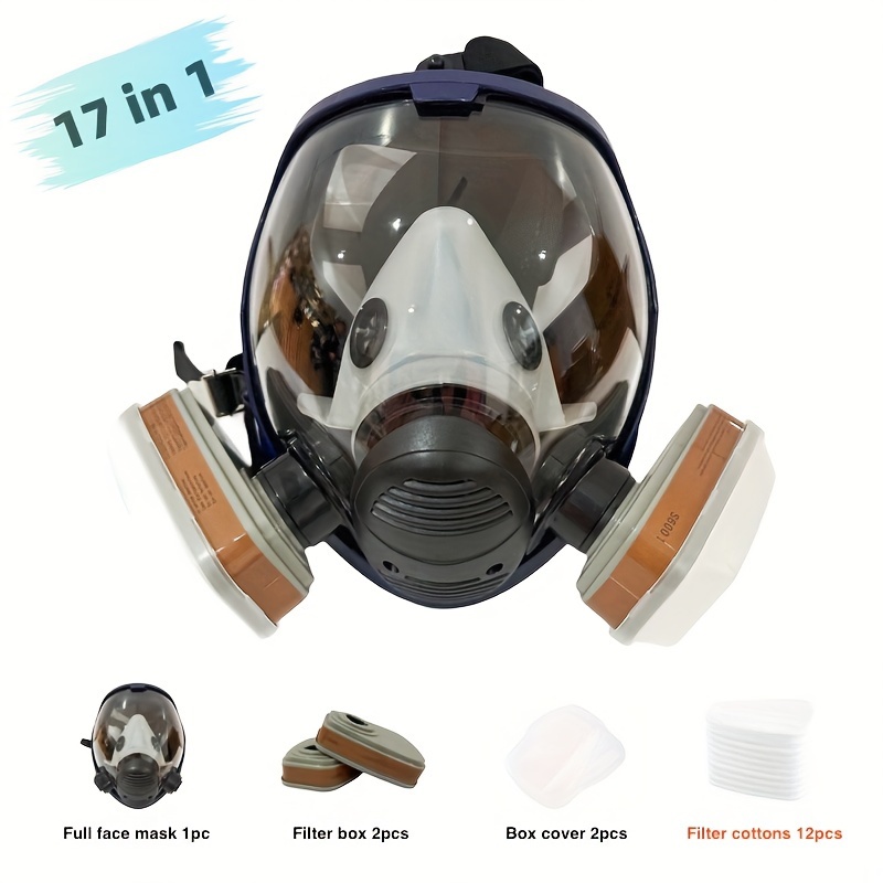 1 Pcs Masque Respiratoire, Kit Masque Protection Respiratoire Réutilisable, Anti  Poussière, Anti Gaz Masque Chimique avec