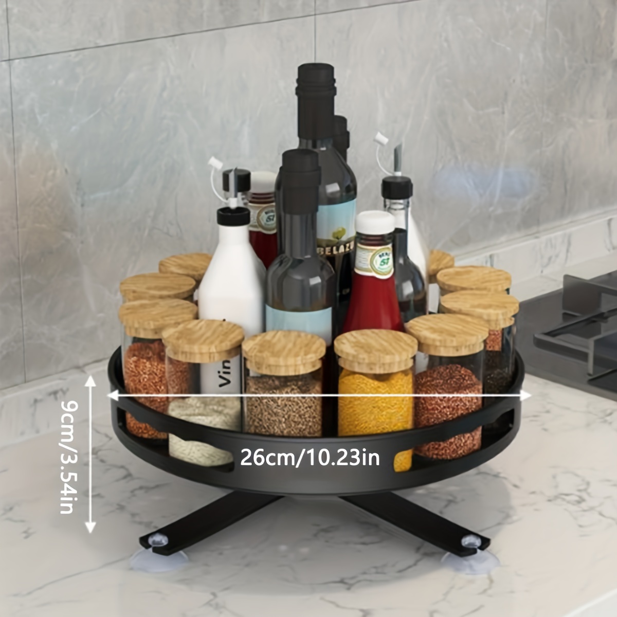 Bandeja giratoria multifunción organizador de cocina almacenamiento de  cosméticos con base antideslizante, bandeja giratoria perezosa de 360°,  para cocina baño (blanco-1PCS) brillar Electrónica