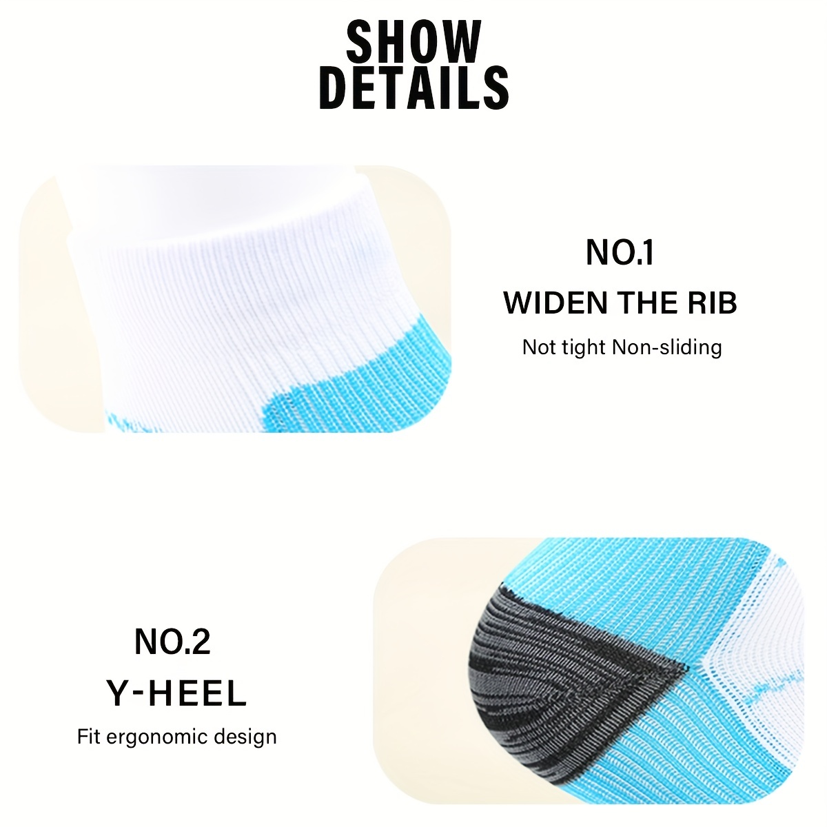 Ankle Compression Socks - Cushioned Blister-Resistant