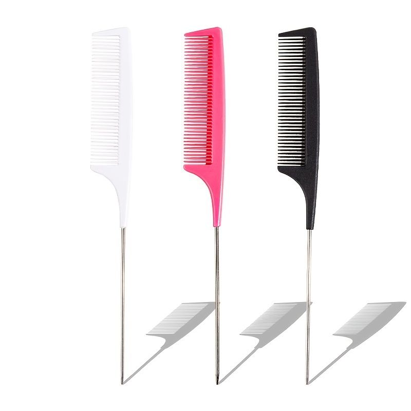Professional Pointed Tail Hair Comb Hair Dye Brush Steel Needle Comb Salon  Hairdresser Barber Accessories | Shop The Latest Trends | Temu
