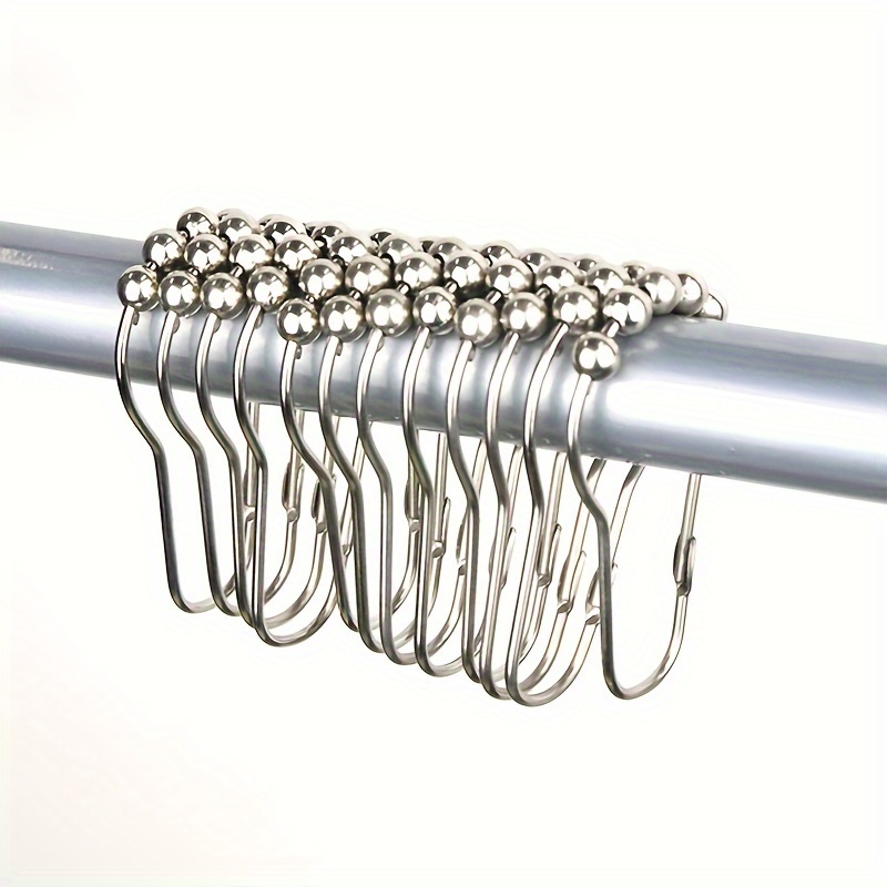 Stainless Steel Curtain Hooks Roller Ball Shower Curtains - Temu United  Kingdom