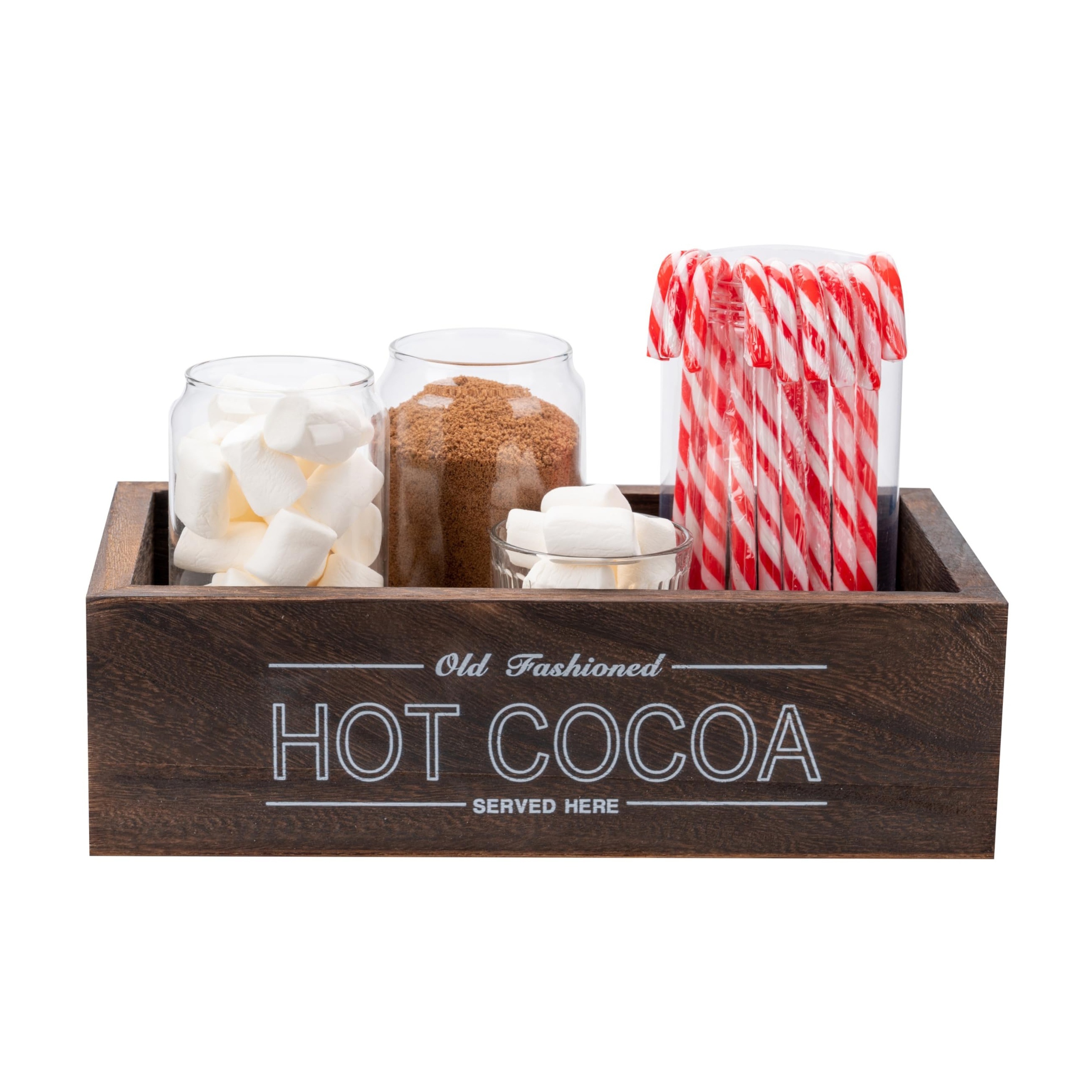 1pc Hot Cocoa Accessories Wooden Storage Box, Decorative Tray Holder For Home, Kitchen, Office, Farmhouse, Household Storage And Organization